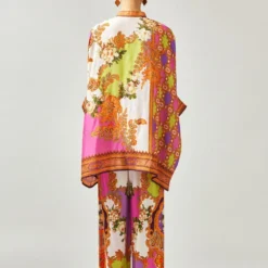 Rajdeep Ranawat Pink Band Collar Floral Tunic 11 Rajdeep Ranawat Pink Band Collar Floral Tunic -Textalux Sales 011223rr06 5