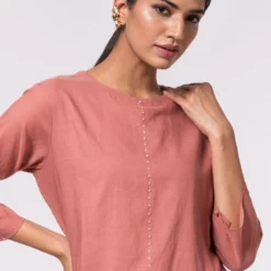 Aikeyah Pink Draped Dress -Textalux Sales 014ak5 4