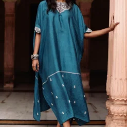 Avacara Parcha Blue Kaftan Set
