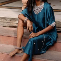 Avacara Parcha Blue Kaftan Set -Textalux Sales 0403ac01 3