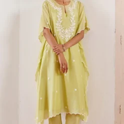 Amisha Kothari Zareena Green Kaftan Set -Textalux Sales 06052023ak11 3