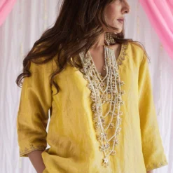 Shorshe Marigold Yellow Kurta Set -Textalux Sales 0710sh08 4