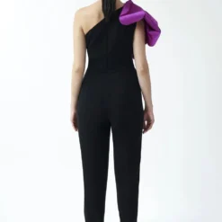 Gauri & Nainika Black Dramatic Bow Jumpsuit -Textalux Sales 0809gk08 3