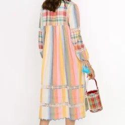 Rara Avis Rainbow Striped Gathered Dress -Textalux Sales 0902ra02 5