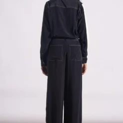 Bodice Black Jumpsuit With Flap Pockets -Textalux Sales 0black 2269j 1100 2