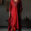 Shorshe Ruby Red Nushka Kaftan Set -Textalux Sales 1011ss05 1