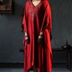 Shorshe Ruby Red Nushka Kaftan Set 8 Shorshe Ruby Red Nushka Kaftan Set -Textalux Sales 1011ss05 2