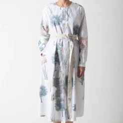 New Release 19 SUKETDHIR White Printed Poplin Shirt Dress