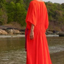 Twinkle Hanspal Lexi Orange Kaftan -Textalux Sales 10723th29 3