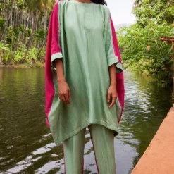 Twinkle Hanspal Marina Colour Blocked Kaftan Set