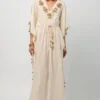 Heirloom By Rara Avis White Drawstring Hamsa Kaftan -Textalux Sales 1108ra01 1