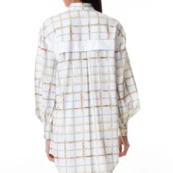 Kanika Goyal Label Grid Printed Asymmetric Applique Shirt -Textalux Sales 110kg9 3