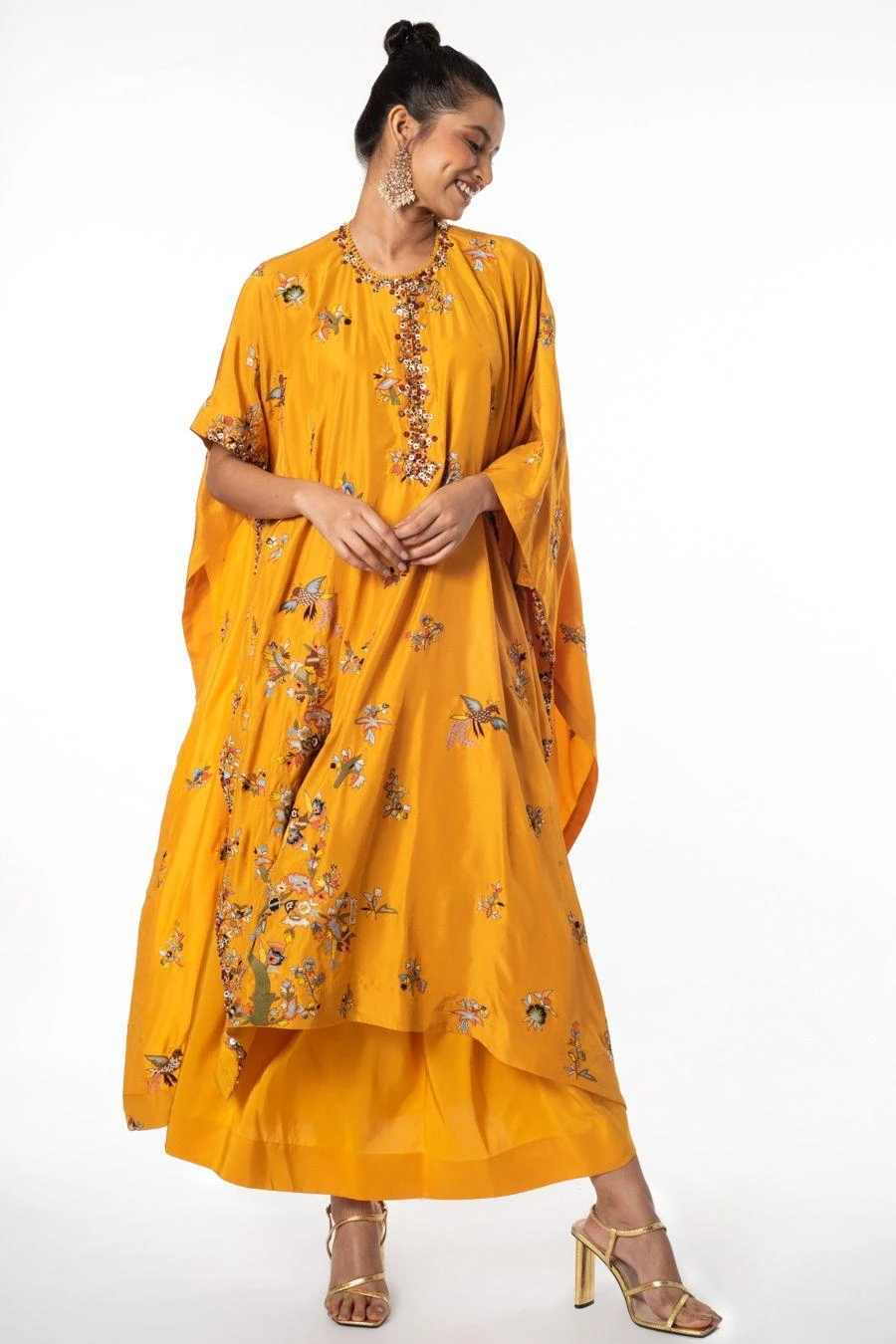 Anamika Khanna Yellow Embroidered Kaftan Set 4 Anamika Khanna Yellow Embroidered Kaftan Set - Image 2