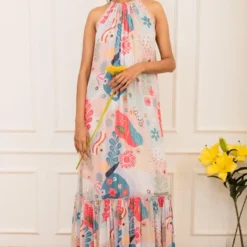 Varun Bahl Pret Multicoloured Amoeba Printed Maxi Dress