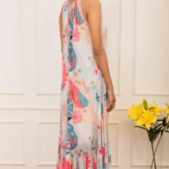 Varun Bahl Pret Multicoloured Amoeba Printed Maxi Dress -Textalux Sales 111vb13 5