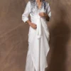 431-88 By Shweta Kapur White Front Knot Embellished Kurta Set -Textalux Sales 115ske18 1