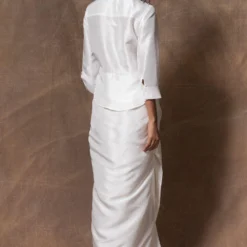 431-88 By Shweta Kapur White Front Knot Embellished Kurta Set -Textalux Sales 115ske18 4