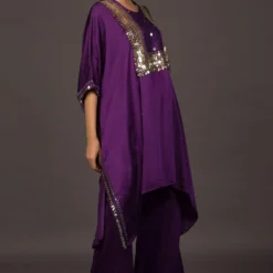 Prahnaaya Purple Embroidered Kaftan Set -Textalux Sales 118prac14 2