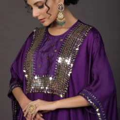 Prahnaaya Purple Embroidered Kaftan Set -Textalux Sales 118prac14 3
