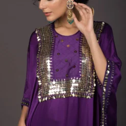 Prahnaaya Purple Embroidered Kaftan Set -Textalux Sales 118prac14 4
