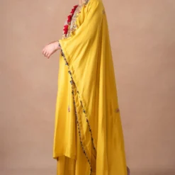 Anamika Khanna Golden Yellow Paisley Embellished Kaftan-Skirt Set 9 Anamika Khanna Golden Yellow Paisley Embellished Kaftan-Skirt Set -Textalux Sales 12124ak9 3