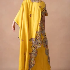 Anamika Khanna Golden Yellow Paisley Embellished Kaftan-Skirt Set 11 Anamika Khanna Golden Yellow Paisley Embellished Kaftan-Skirt Set -Textalux Sales 12124ak9 5