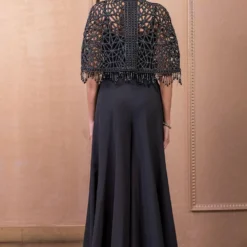 Tarun Tahiliani Black Cutwork Cape & Jumpsuit Set 9 Tarun Tahiliani Black Cutwork Cape & Jumpsuit Set -Textalux Sales 12623tt21 4
