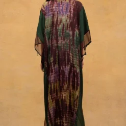 CAPISVIRLEO Brown & Olive Habutai Silk Kaftan -Textalux Sales 132cp2 5