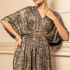 Tarun Tahiliani Black Panelled Jumpsuit 12 Tarun Tahiliani Black Panelled Jumpsuit -Textalux Sales 13323tt20 5