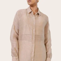 November Noon Terra Silk Linen Shirt -Textalux Sales 13923nn5 3