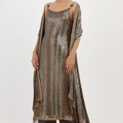 Nakul Sen Charcoal Sequinned Kurta Set -Textalux Sales 13nsc20 2