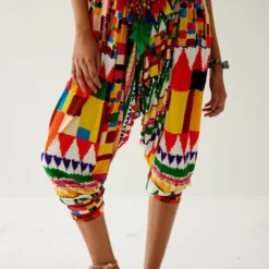 Payal Jain Yellow Abstract Printed Off Shoulder Jumpsuit -Textalux Sales 14623pj3 3