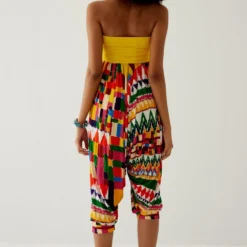 Payal Jain Yellow Abstract Printed Off Shoulder Jumpsuit -Textalux Sales 14623pj3 4