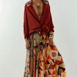 Aseem Kapoor Burnt Amber Mandala Shirt -Textalux Sales 1503ak06 4