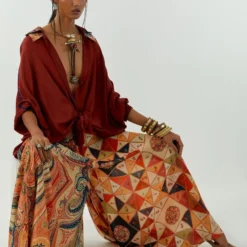 Aseem Kapoor Burnt Amber Mandala Shirt -Textalux Sales 1503ak06 5