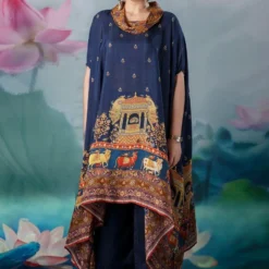 Rajdeep Ranawat Blue Lavanya Draped Tunic Set