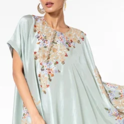 Anamika Khanna Blue Embellished Kaftan Set -Textalux Sales 1511ak3 4
