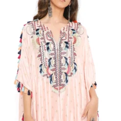 Payal Singhal Rose Pink Benarasi Silk Embroidered Kaftan Set -Textalux Sales 1511sp1 4