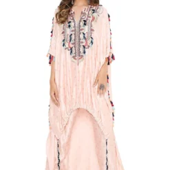 Payal Singhal Rose Pink Benarasi Silk Embroidered Kaftan Set -Textalux Sales 1511sp1 6