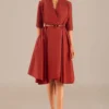 AMPM Lara Bold Red Poplin Dress 1 AMPM Lara Bold Red Poplin Dress -Textalux Sales 151223ampm37 1