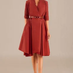AMPM Lara Bold Red Poplin Dress