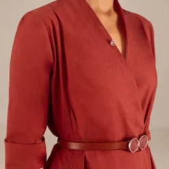 AMPM Lara Bold Red Poplin Dress -Textalux Sales 151223ampm37 3