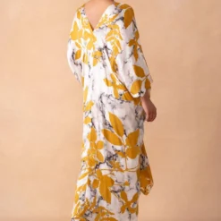 Inca Marble White Gulmohar Printed Knot Kaftan Tunic -Textalux Sales 15124inca10 5