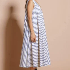 Stoique Blue Circular Colour Block Printed Dress -Textalux Sales 152sto37 3