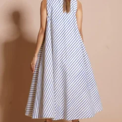 Stoique Blue Circular Colour Block Printed Dress -Textalux Sales 152sto37 4