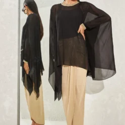Namrata Joshipura Black Chain Link Kaftan Top