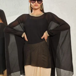 Namrata Joshipura Black Chain Link Kaftan Top -Textalux Sales 1532023nj11 3