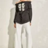 Namrata Joshipura Black Gathered Off Shoulder Top -Textalux Sales 1532023nj12 1