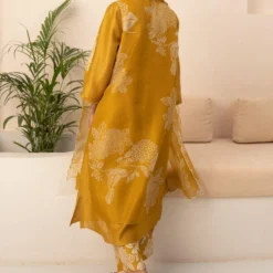 Arcvsh By Pallavi Singh Ochre Floral Double Layered Tunic Set 10 Arcvsh By Pallavi Singh Ochre Floral Double Layered Tunic Set -Textalux Sales 15423arc12 5