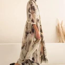 Arcvsh By Pallavi Singh Grey Floral Printed Jacket & Dress Set -Textalux Sales 15423arc25 3